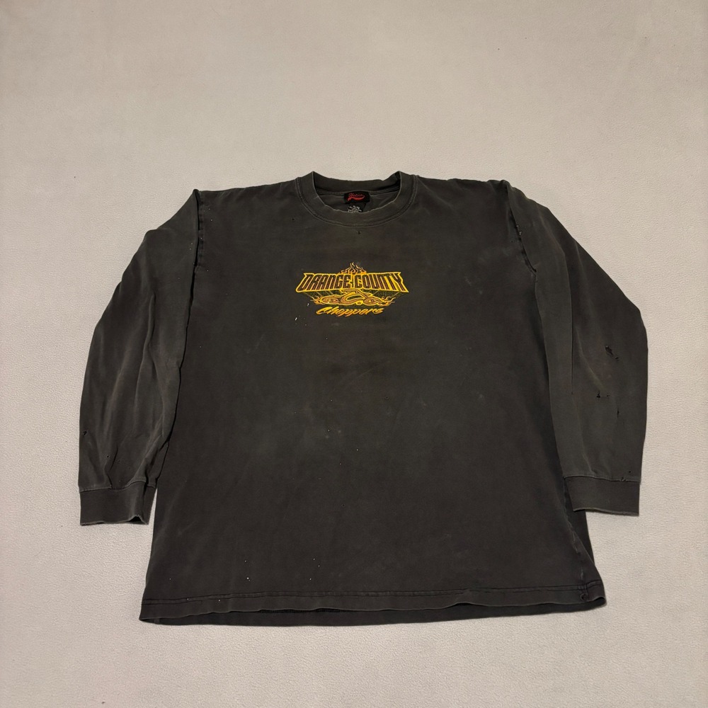Vintage Orange County Choppers Long Sleeve Shirt Mens XL Distressed Faded Black